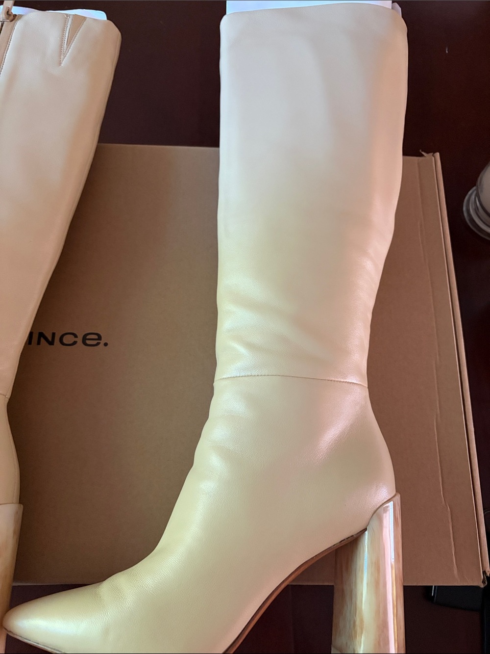 Vince Pilar Macadamia Le Pointed-Toe Leather Boots - Picture 5 of 13